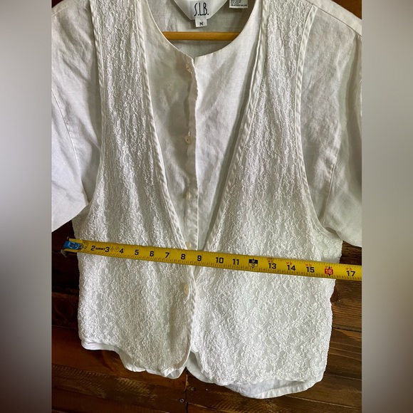 Vintage S.L.B. linen button down blouse Medium - Picture 4 of 10